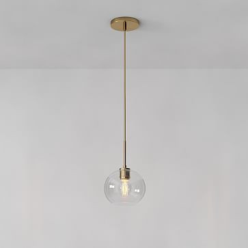 Sculptural Glass Globe Pendant - Clear | West Elm (US)