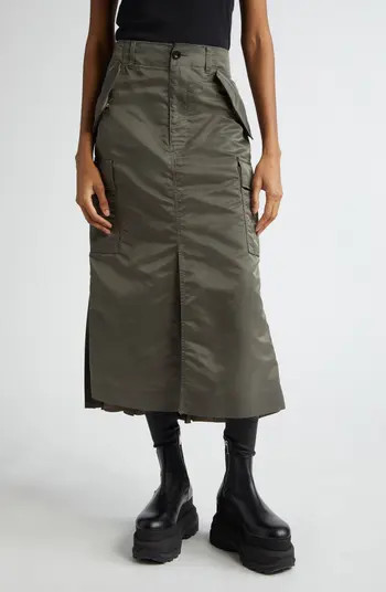 Sacai Nylon Twill Cargo Midi Skirt | Nordstrom | Nordstrom