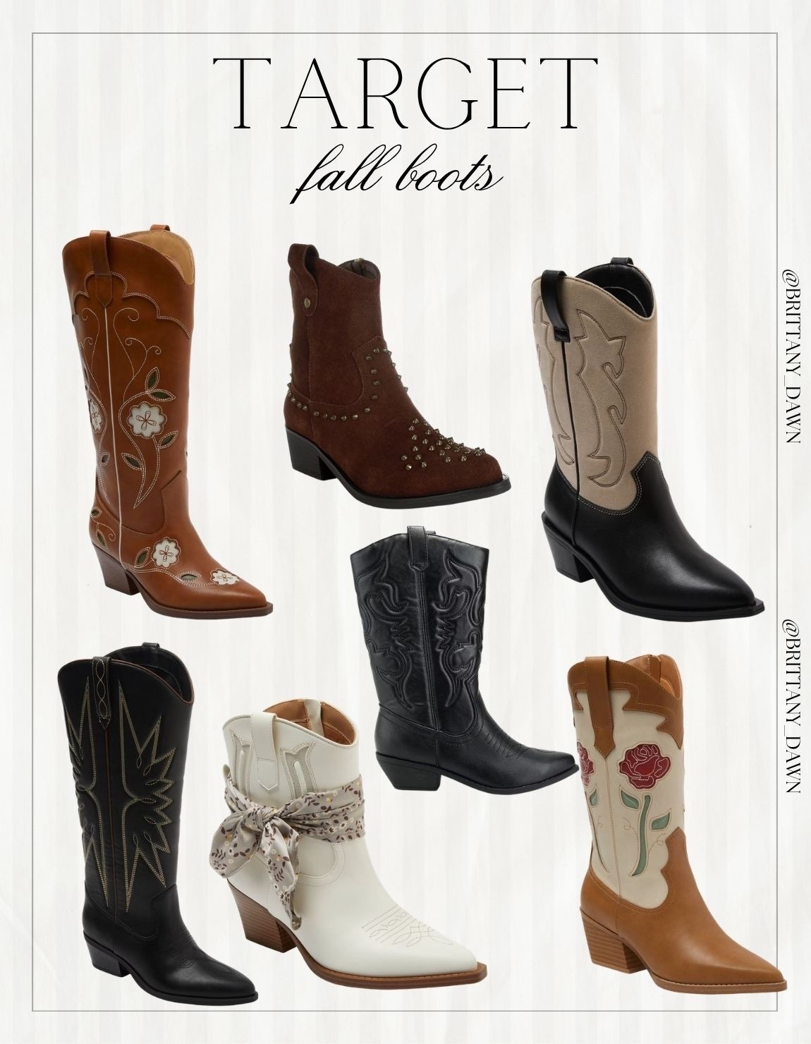 Stepping into autumn with these gorgeous Target fall western boots! 👢

Highlights include embroidered floral tall boots, studded ankle booties, two-tone cowgirl boots, and chic white Western booties to complete any outfit.✨

#TargetStyle #TargetFinds #FallBoots #WesternBoots #TargetFashion #LTKshoecrush #FallFashion #LTKunder50 #CowgirlBoots #AutumnStyle #OutfitInspo #BootSeason

#LTKootd #LTKSeasonal