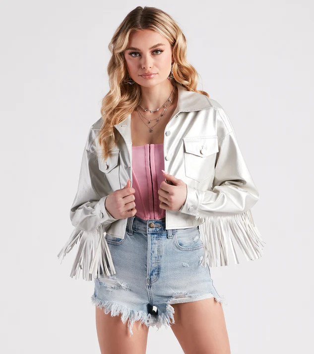 Wild Retro Faux Leather Fringe Jacket | Windsor Stores