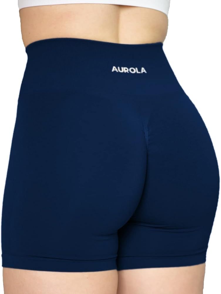AUROLA Women's Athletic Shorts High Waisted Running Shorts Sporty Short Gym Elastic Workout Shorts | Amazon (US)