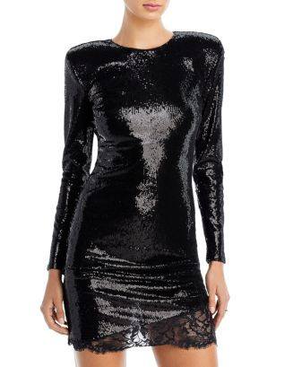 Alba Sequin Lace Trim Mini Dress | Bloomingdale's (US)