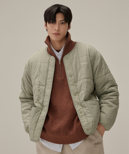 Fleece Reversible Quilted Jacket Light Khaki | Musinsa Global