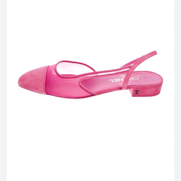 💖🩷Chanel pink suede and mesh slingback. size 37. | Poshmark