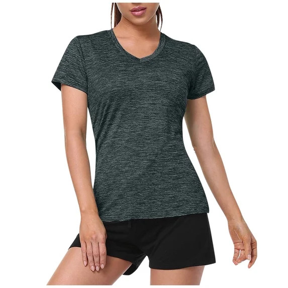 T Shirts for Women! Comdrip Women's Short Sleeve V-Neck Activewear T-Shirt Running Athletic T-Shi... | Walmart (US)