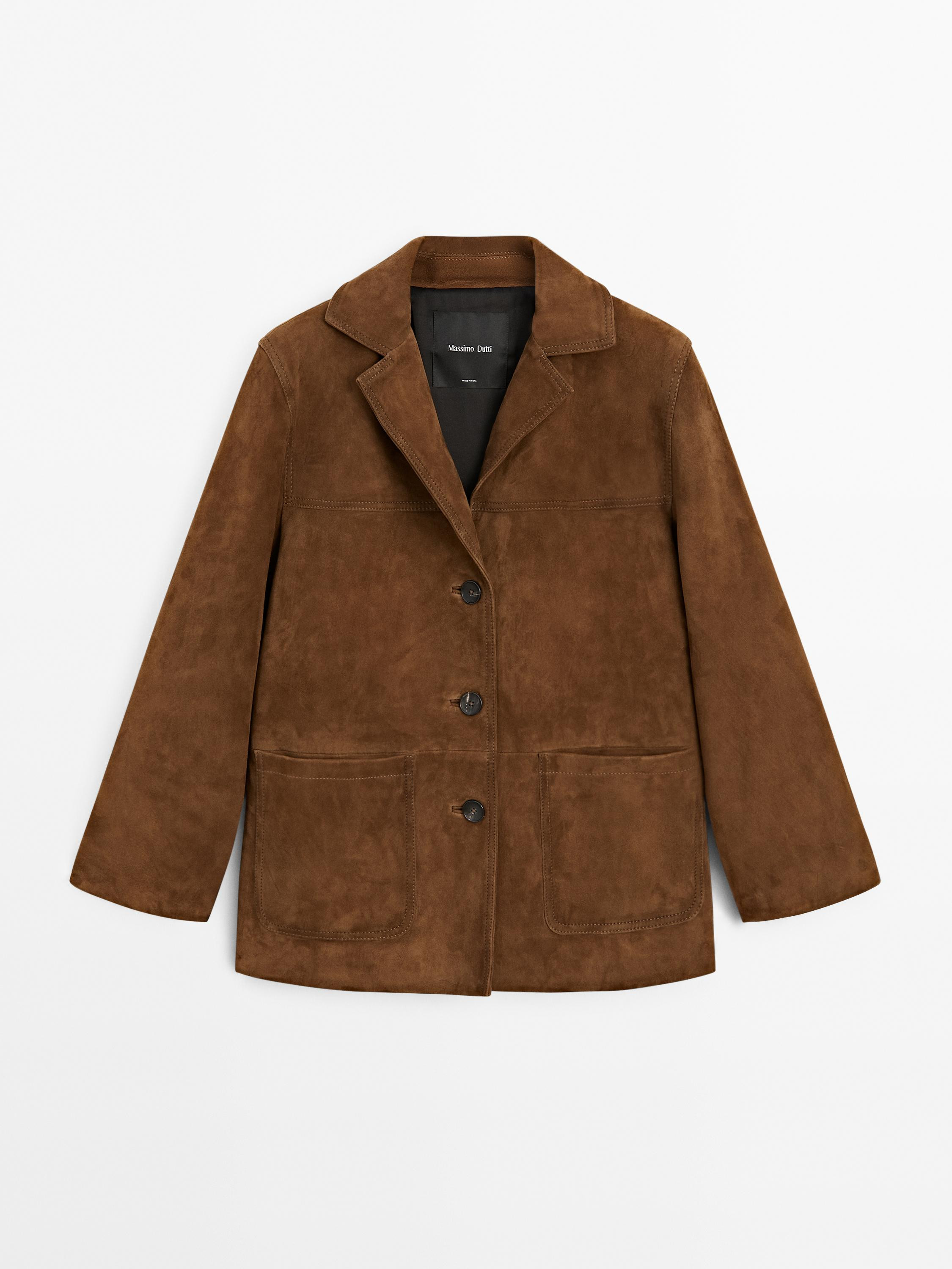 Suede leather blazer with topstitching
    
 £349.00 | Massimo Dutti UK