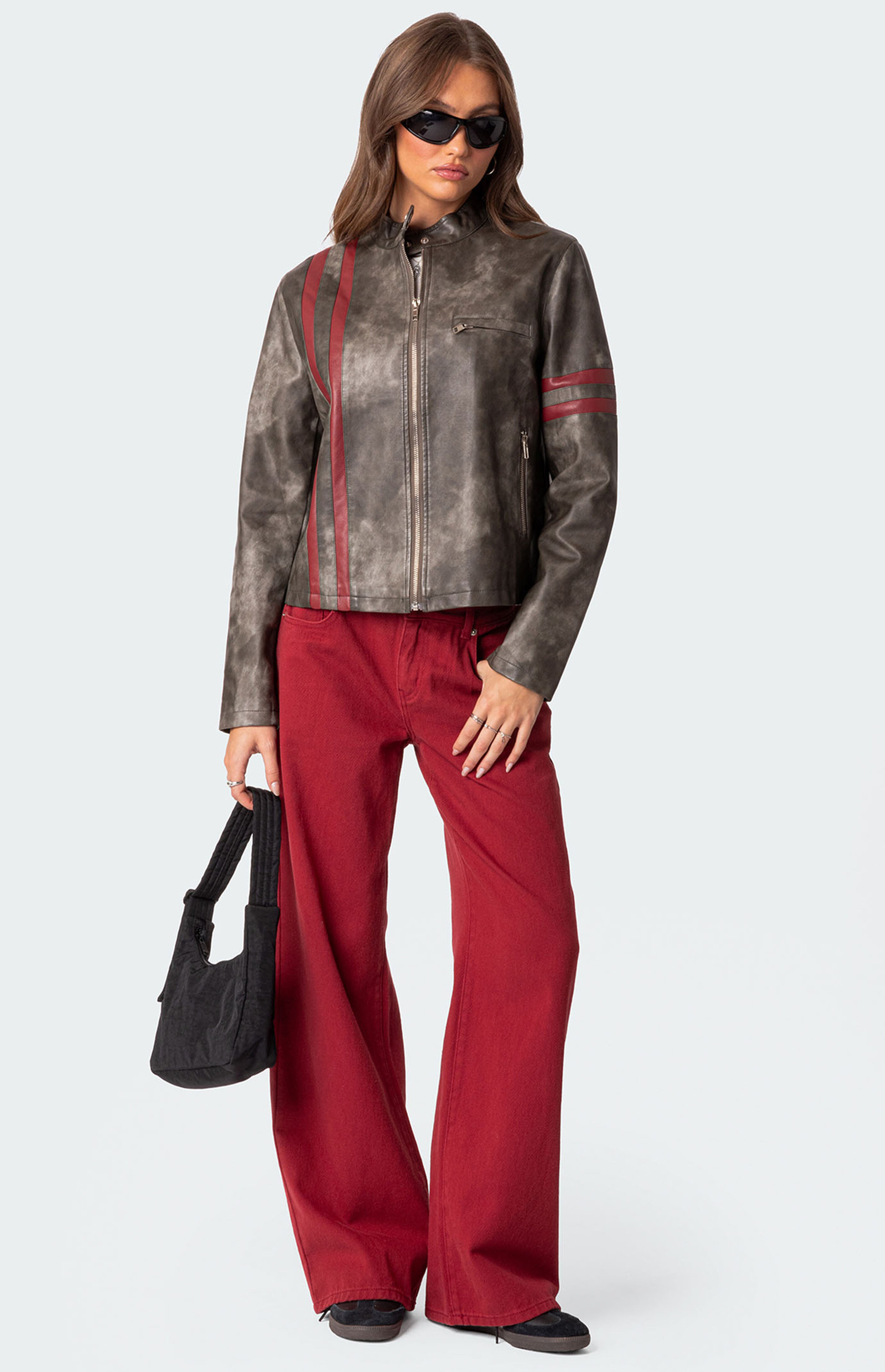 Edikted Thunder Washed Faux Leather Jacket | PacSun | PacSun