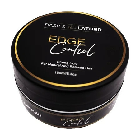 BASK & LATHER Edge Control Hair Gel Strong Hold Thick Edges Styling Gel Non-Greasy Non-Flaking No White Cast Long Lasting Supports Hair Growth Natural Formula For All Hair Types 5.3 Fl Oz | Walmart (US)