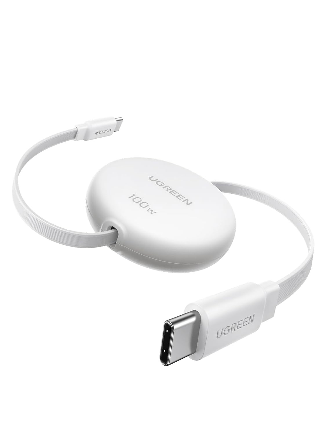 UGREEN 100W Retractable USB C Cable, Fast Charging, White, 3.3ft | Amazon (US)