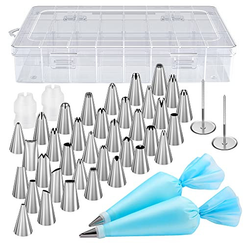 Kootek 42pcs Piping Bags and Tips Set, Cake Decorating Supplies Kits for Baking with 36 Numbered Frosting Icing Tips, 2 Reusable Pastry Bags, Easy Carry Storage Box and Other Baking Tools | Amazon (US)