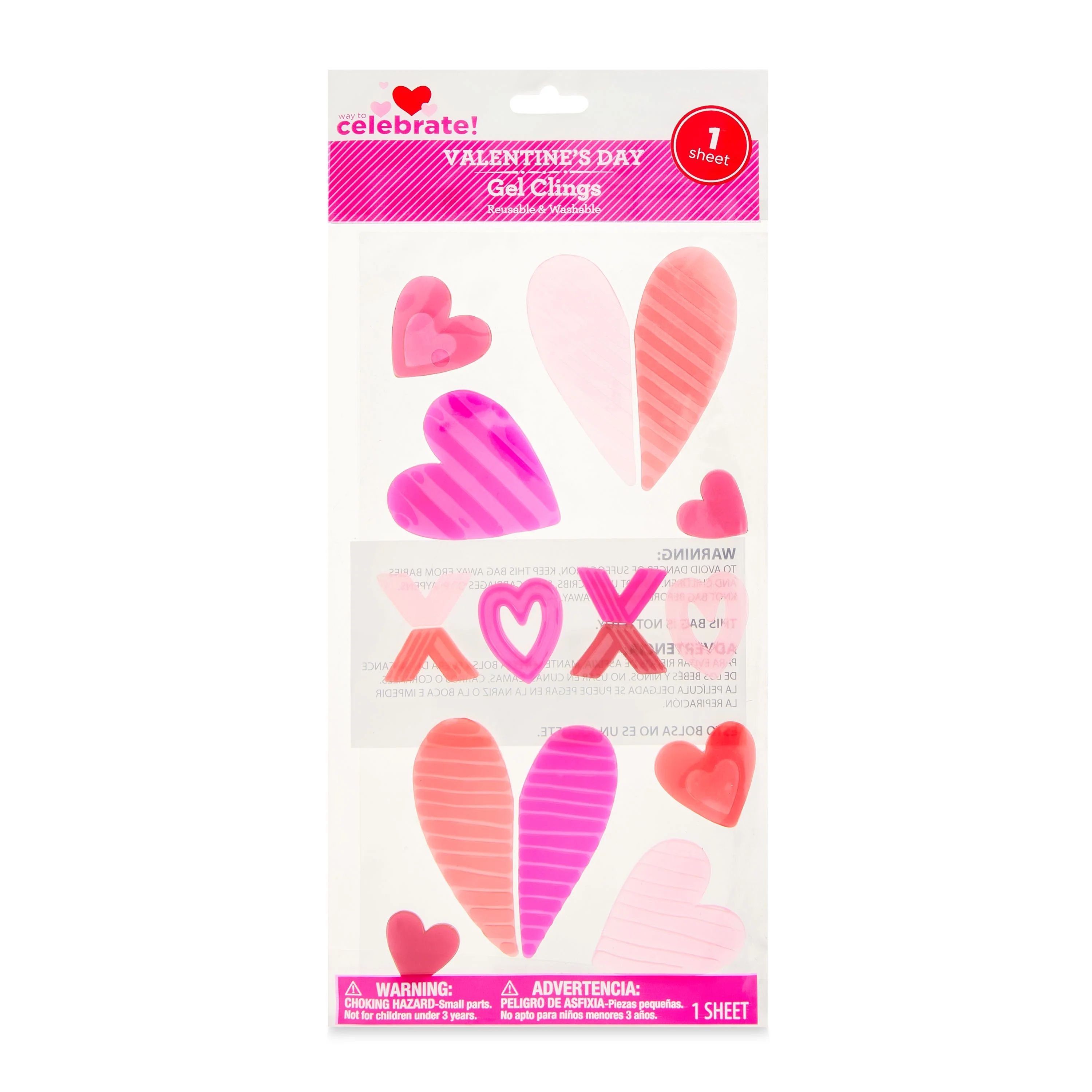 Valentine's Day XOXO Gel Clings - Way to Celebrate | Walmart (US)