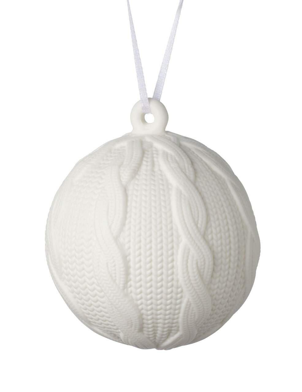 CANVAS White Collection Ceramic Decoration Knit Ball Christmas Ornament, 100-mm | Canadian Tire