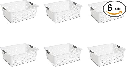 STERILITE 16268006 Large Ultra Basket, White Basket w/Titanium Inserts, 6-Pack | Amazon (US)