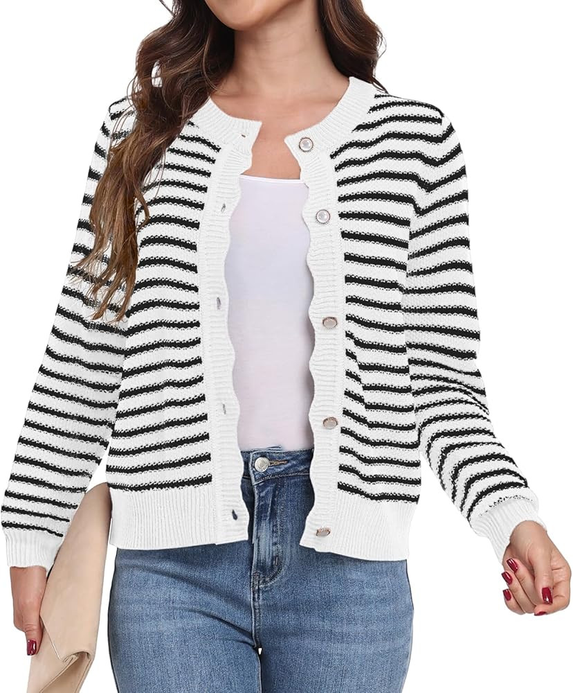 GRECERELLE Women Knit Cardigan Sweaters Long Sleeve Open Front Button Down Casual Trendy Jackets ... | Amazon (US)