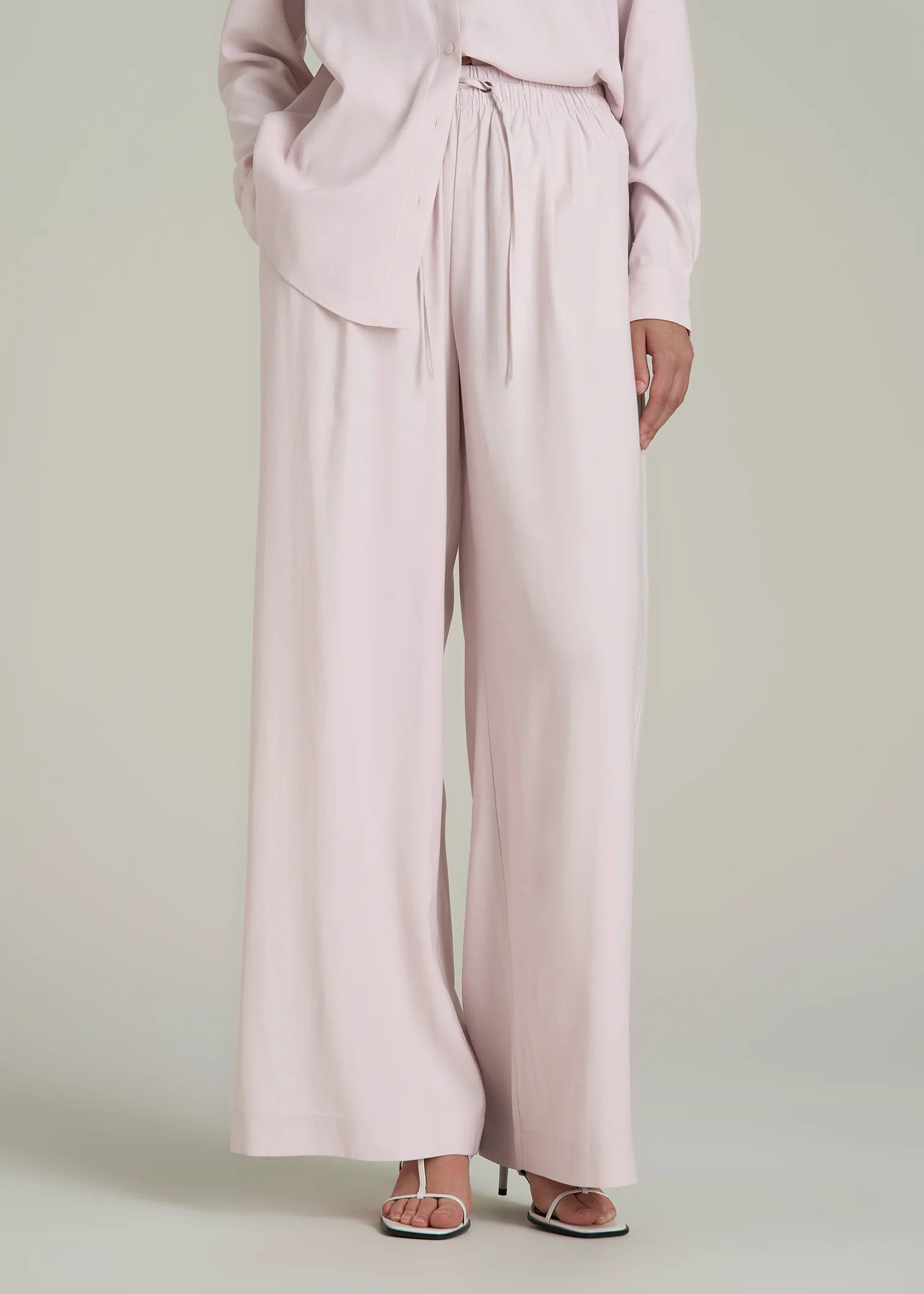 Relaxed Pull-On Pants for Tall Women in Grey Lilac | American Tall