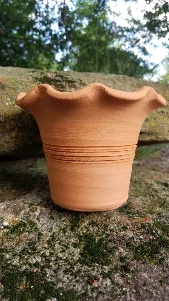 Craven Pottery Georgia Red Clay Small Terra Cotta Fluted Palm | Etsy | Etsy (US)