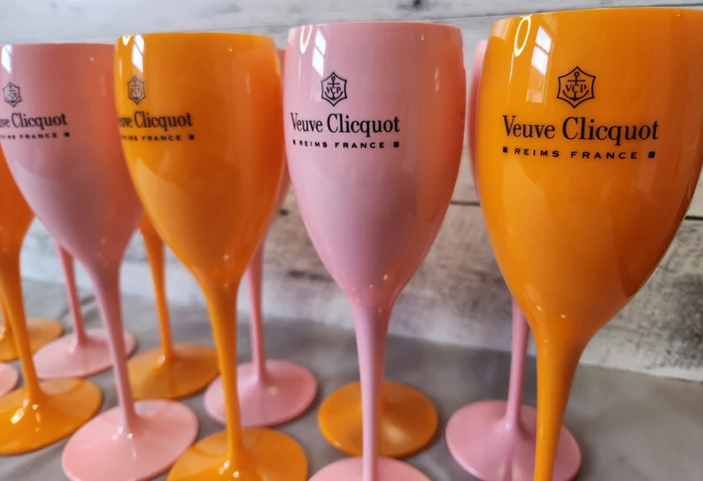 12 VC Champagne Pink and Orange Party Flutes - Etsy | Etsy (US)