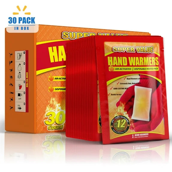 NFTIGB Hand Warmers Disposable 30 Pack, Long Lasting Safe Air Activated, up to 12 Hours of Heatin... | Walmart (US)