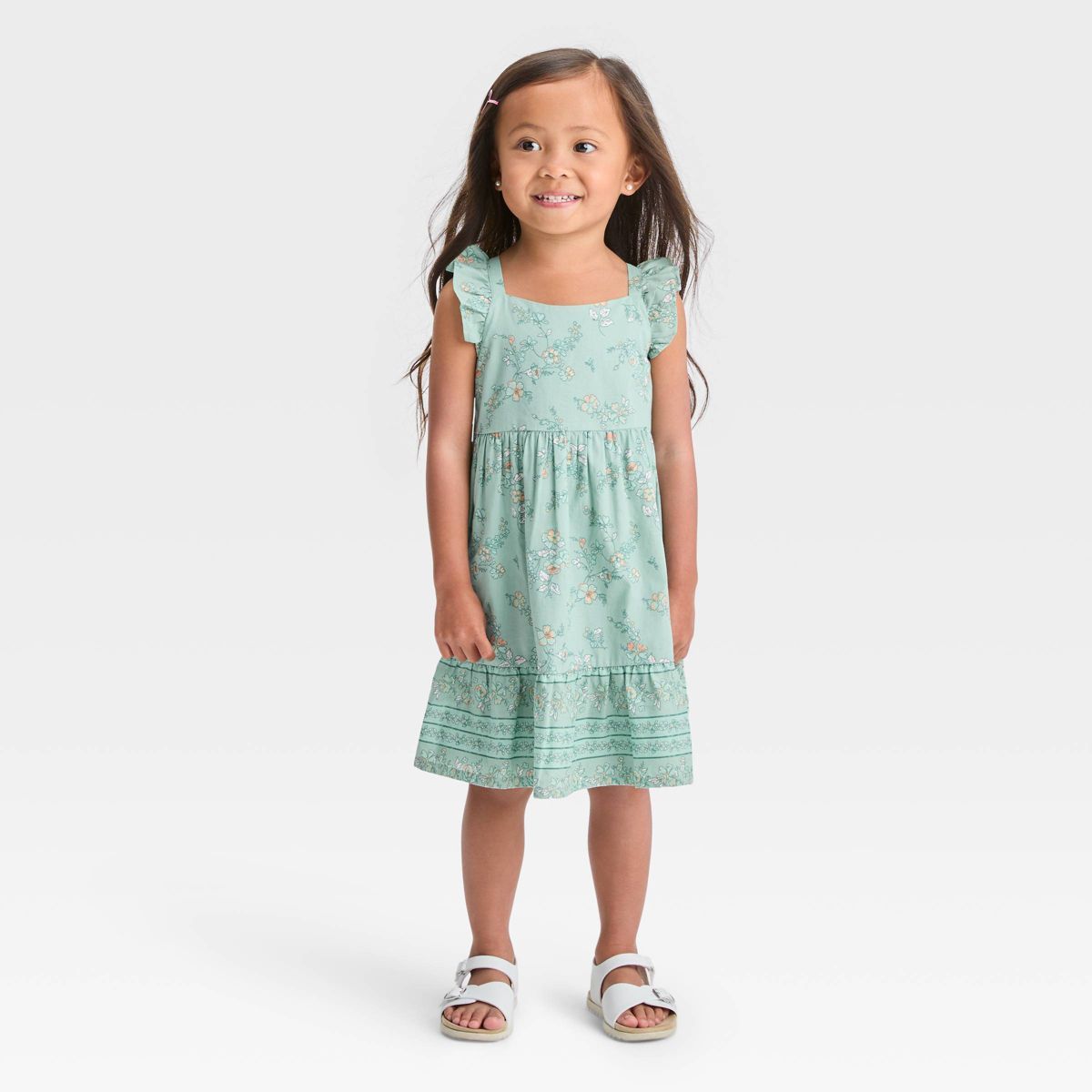 OshKosh B'gosh Toddler Girls' Floral Sleeveless Dress - Sage Green | Target