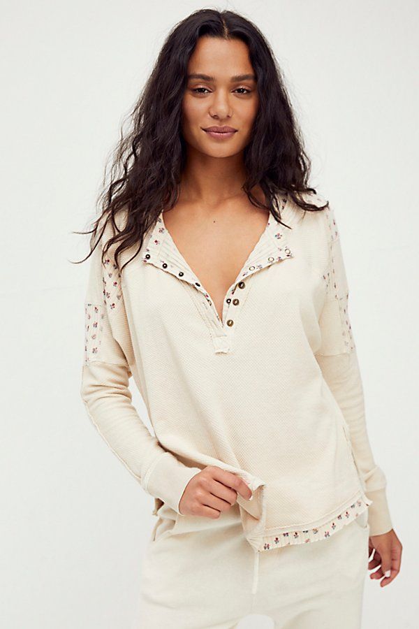 Heart To Heart Henley by Free People, Washed Muslin, L | Free People (Global - UK&FR Excluded)