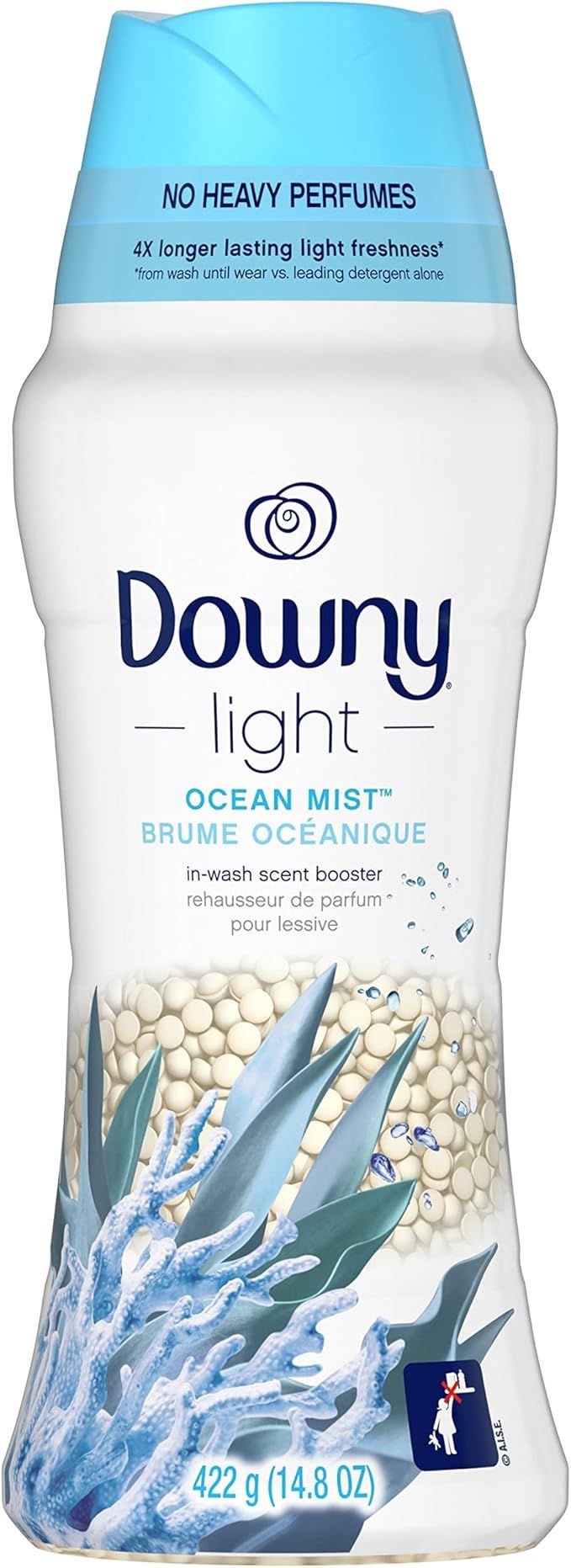 Downy Light Laundry Scent Booster Beads for Washer, Ocean Mist, 14.8 oz, with No Heavy Perfumes | Amazon (US)