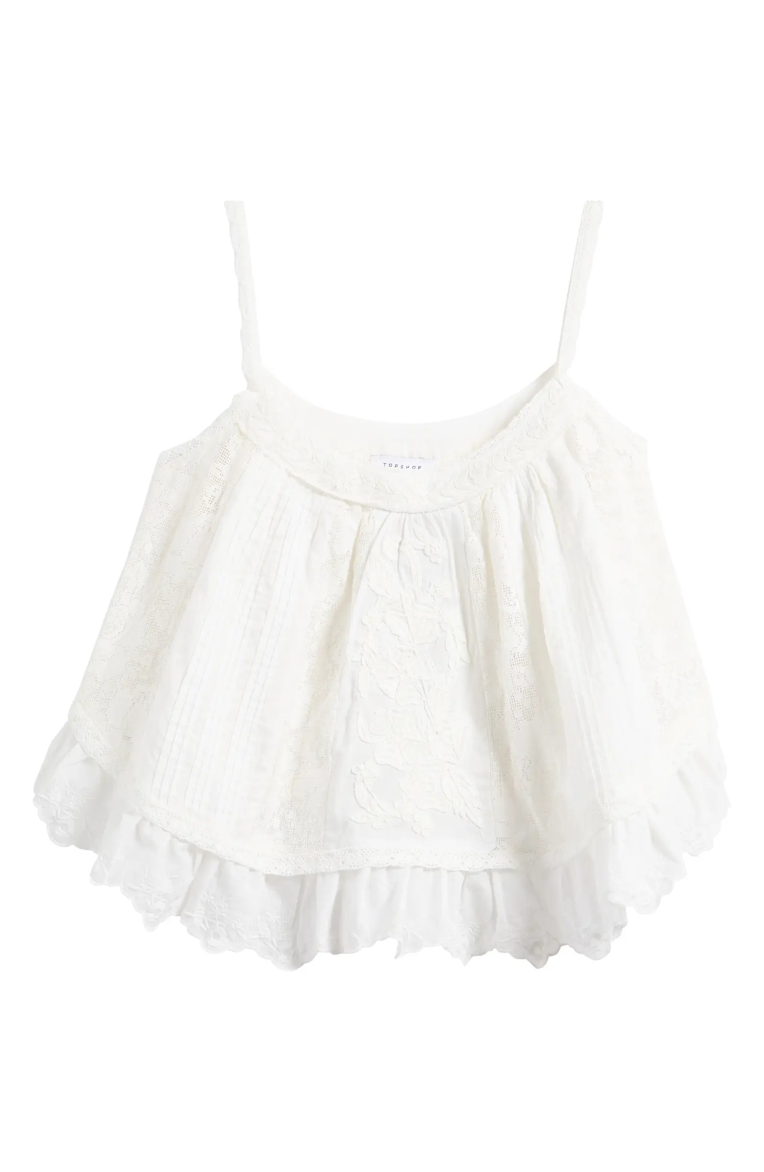 Topshop Floral Embroidered Cotton Tank | Nordstrom | Nordstrom