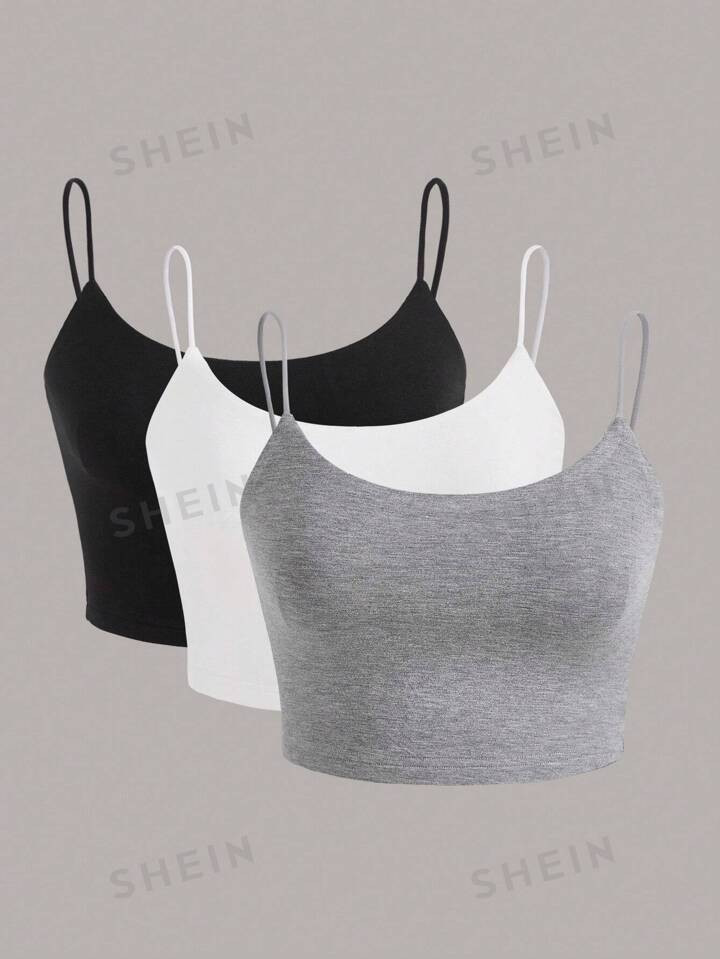 SHEIN EZwear 3pcs Solid Cami Top | SHEIN