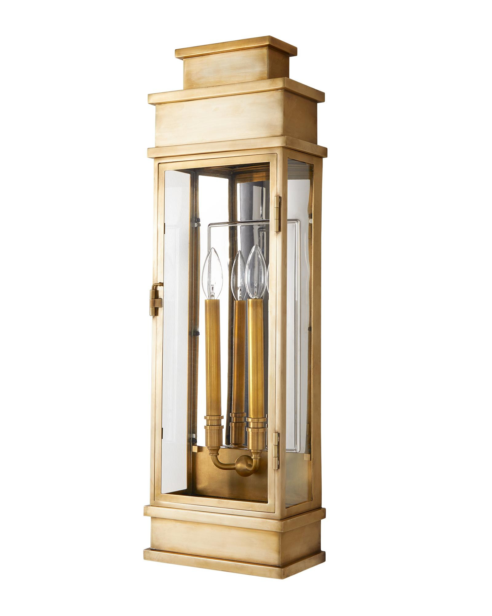 Bedford Outdoor Wall Lantern – 9"W x 29"H - Brass | Serena & Lily | Serena and Lily