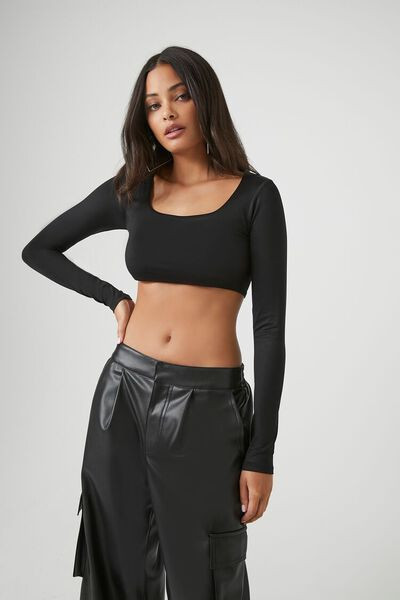 Contour Long-Sleeve Crop Top | Forever 21 | Forever 21 (US)