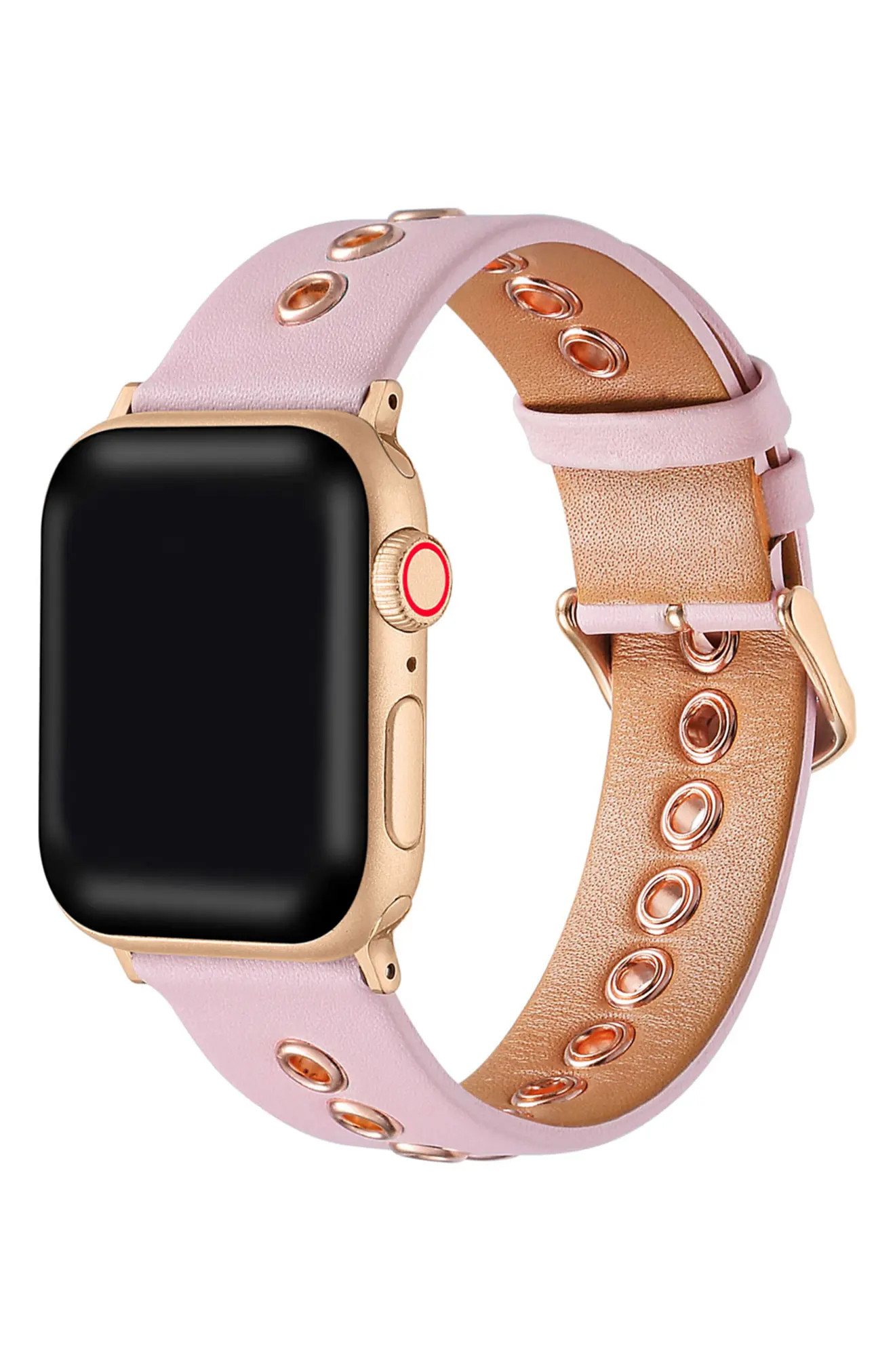 The Posh Tech POSH TECH Morgan Light Pink Leather Band for Apple Watch at Nordstrom, Size 38Mm | Nordstrom