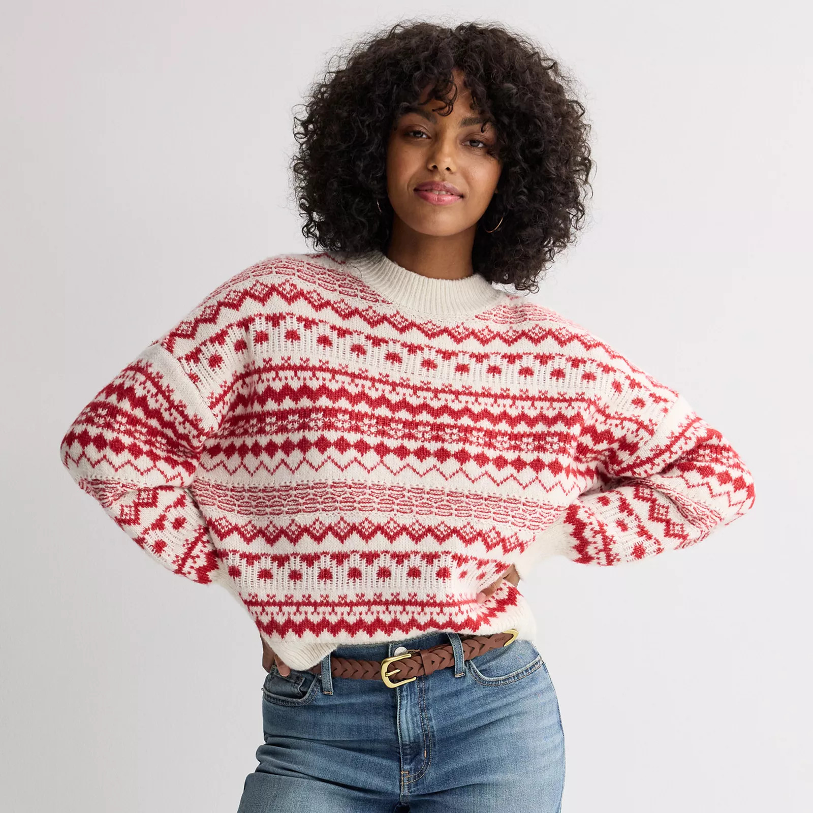 Juniors' SO® Cozy Turtleneck Pullover, Women's, Size: XL, Blue Fairisle | Kohl's