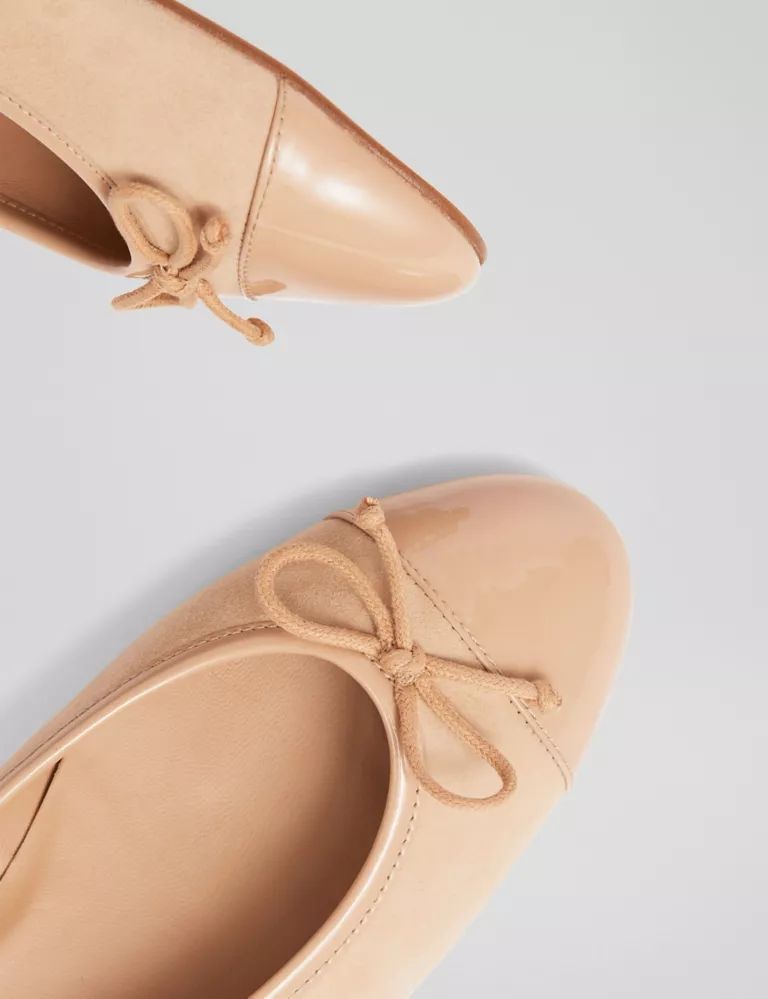 Leather Bow Slip On Ballet Pumps | Marks & Spencer (UK)