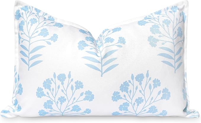 Hofdeco Premium Coastal Patio Indoor Outdoor Lumbar Pillow Cover Only, 12"x20" Water Repellent fo... | Amazon (US)