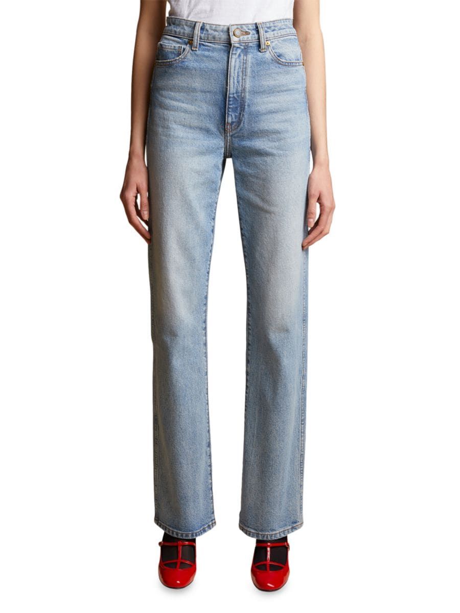 Khaite Danielle High-Rise Stovepipe Jeans | Saks Fifth Avenue