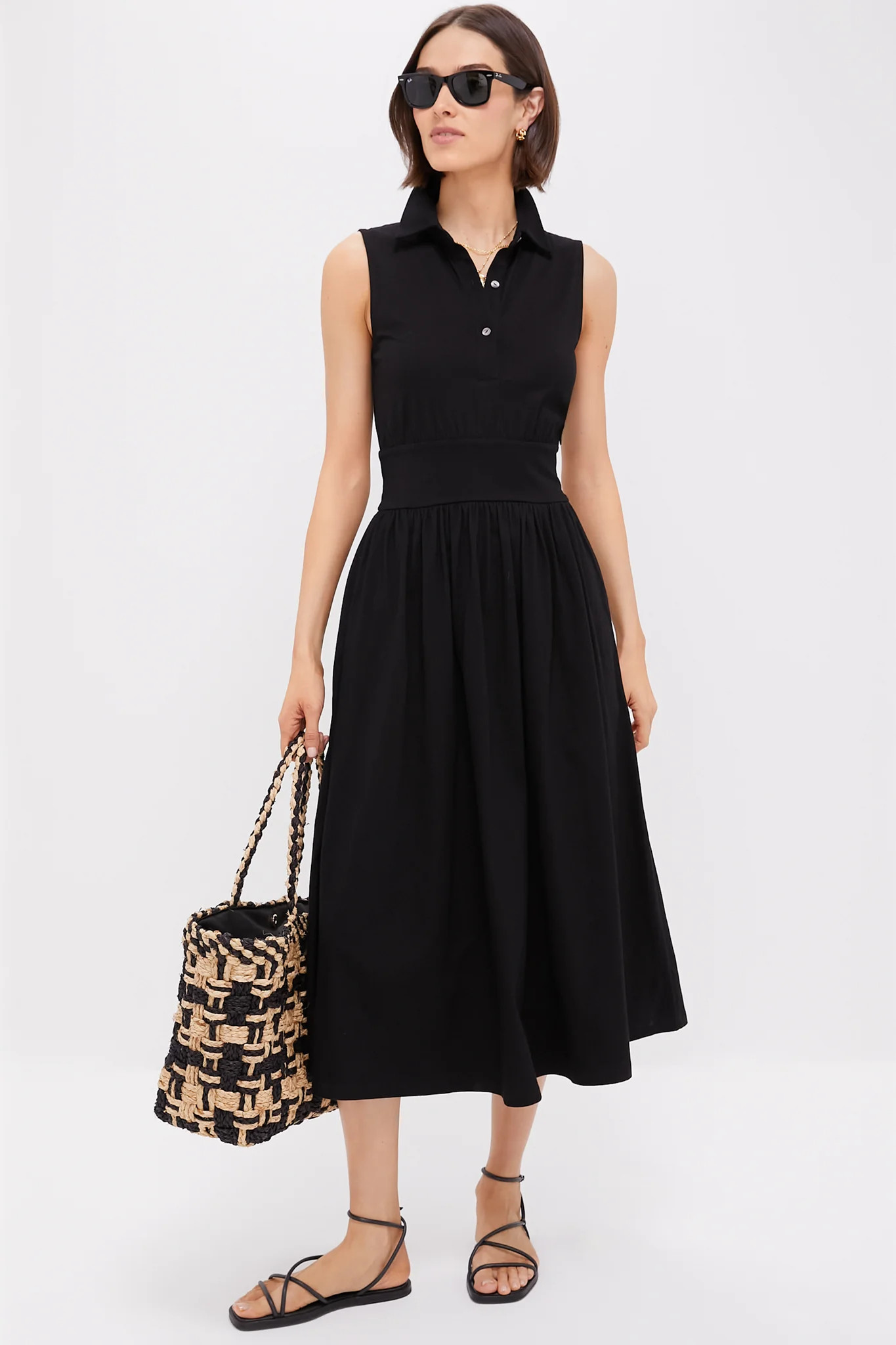 Black Mikaela Midi Dress | Tuckernuck (US)