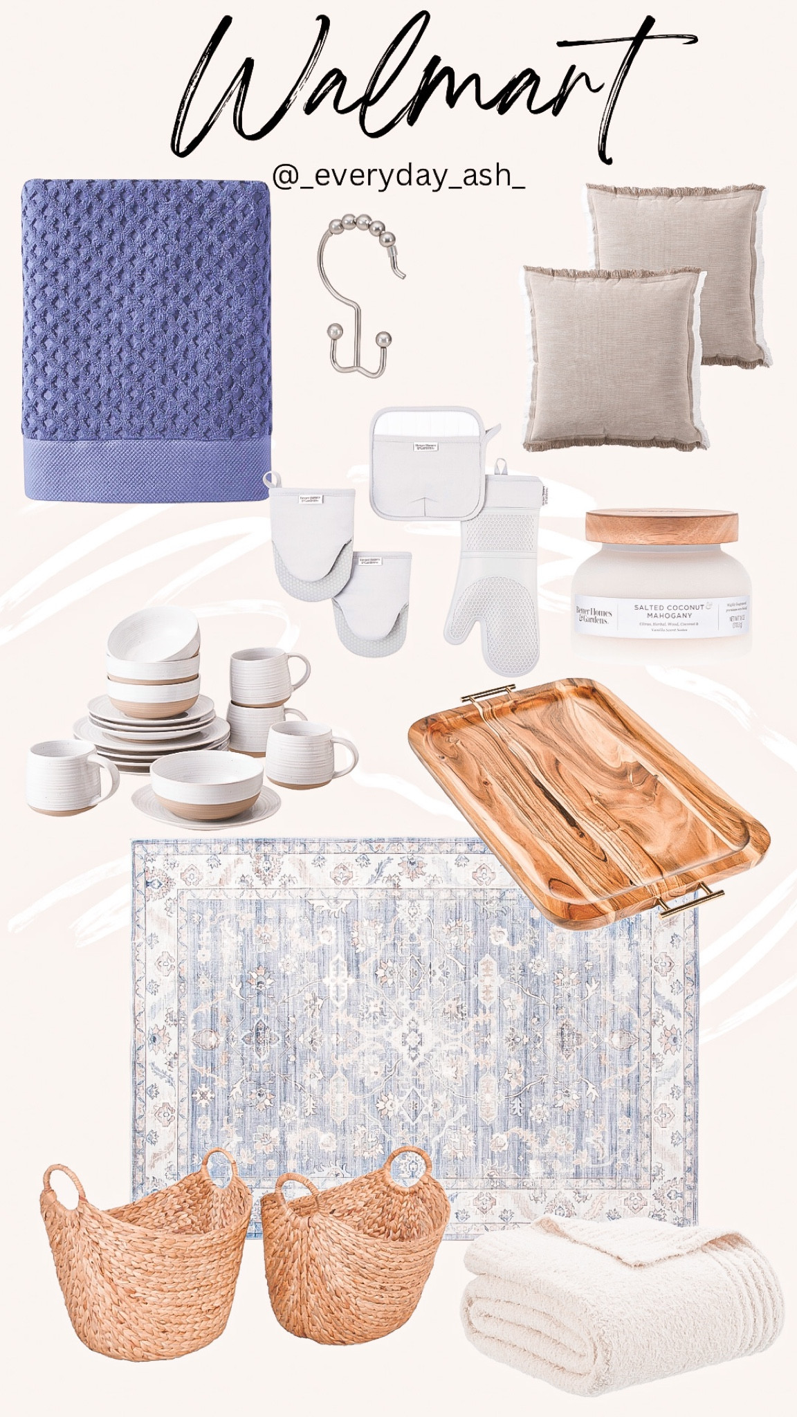 Walmart must haves !

I own almost all of these items listed and I would rebuy them again and again 💙

Serving tray, area rug, soft blanket, woven baskets, dish ware set, better homes and garden, candle, over mitt set, bath towels, shower Hooks, pillows, furniture, organization 

#LTKstyletip #LTKFind #LTKSale