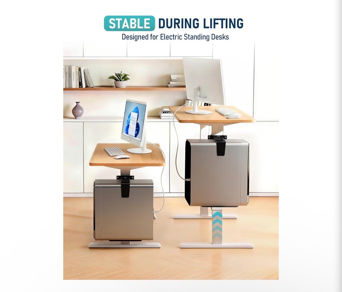 TOPSKY Under Desk PC Mount No Drill CPU Holder 50 lb Capacity
No-drill clamp for 65x45/75x45/80x50mm legs, supports 50 lb PCs, space-saving design,Easy Installation