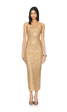retrofete Boa Dress in Iridescent Gold from Revolve.com | Revolve Clothing (Global)