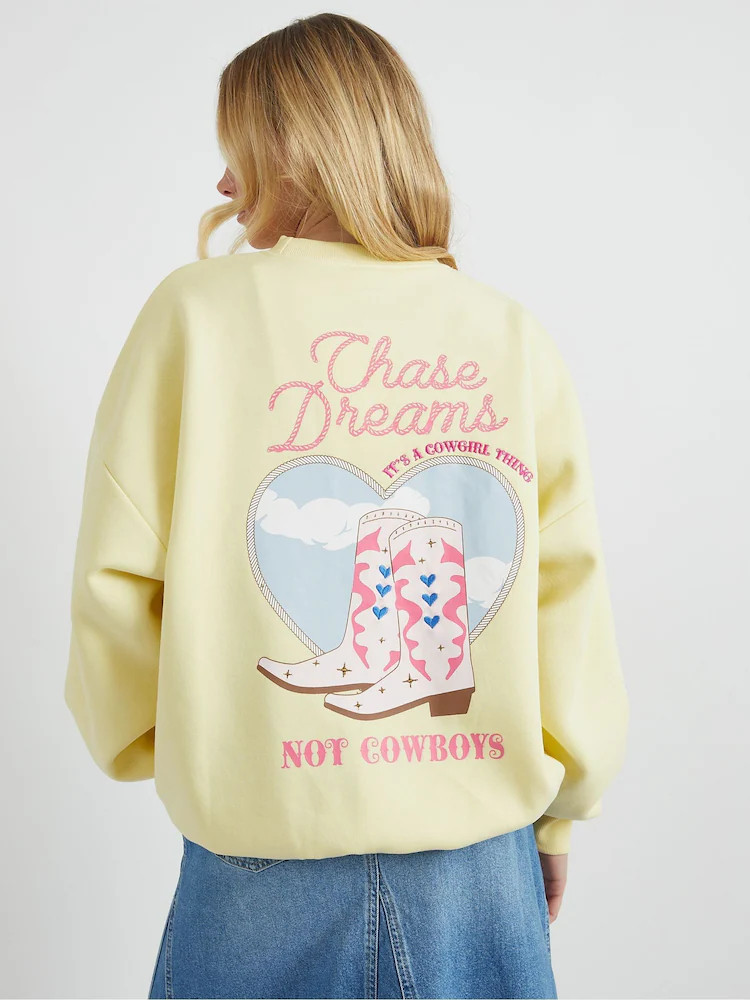 Skinnydip Chase Dreams Not Cowboys sweatshirt | Next EU