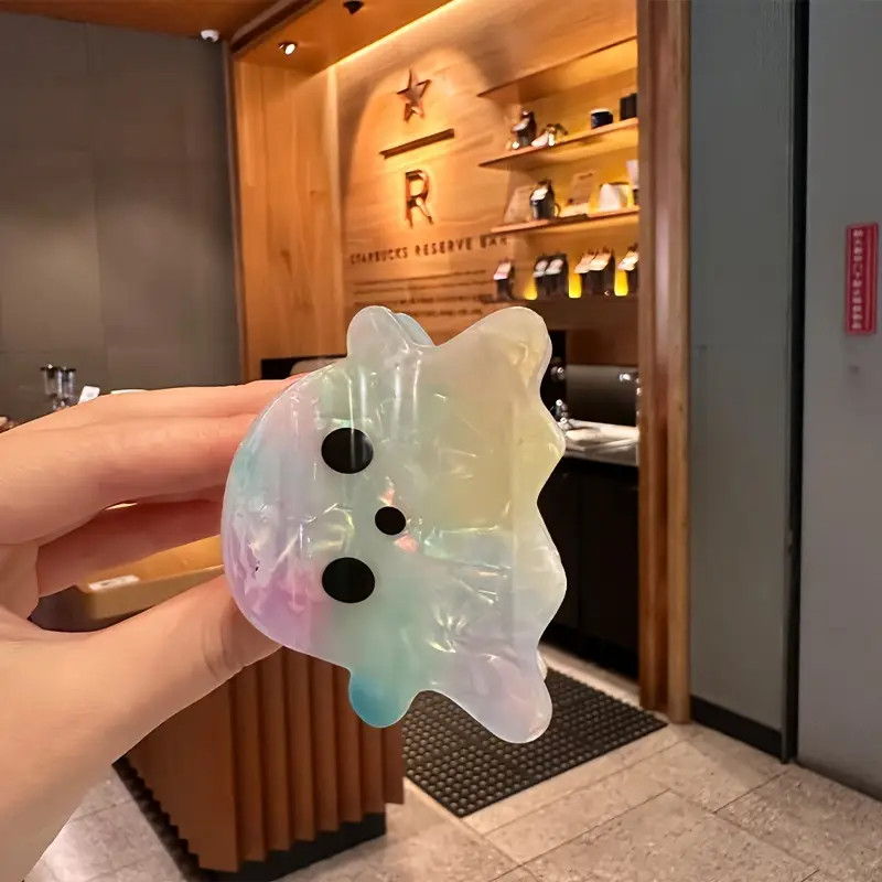Single Piece Medium Size Halloween 2024 Ghost-Shaped Iridescent Mixed Color PVC Hair Claw Clip fo... | Temu Affiliate Program