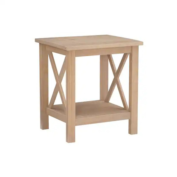 Porch & Den Ripplewood Black X-Base End Table - Natural | Bed Bath & Beyond