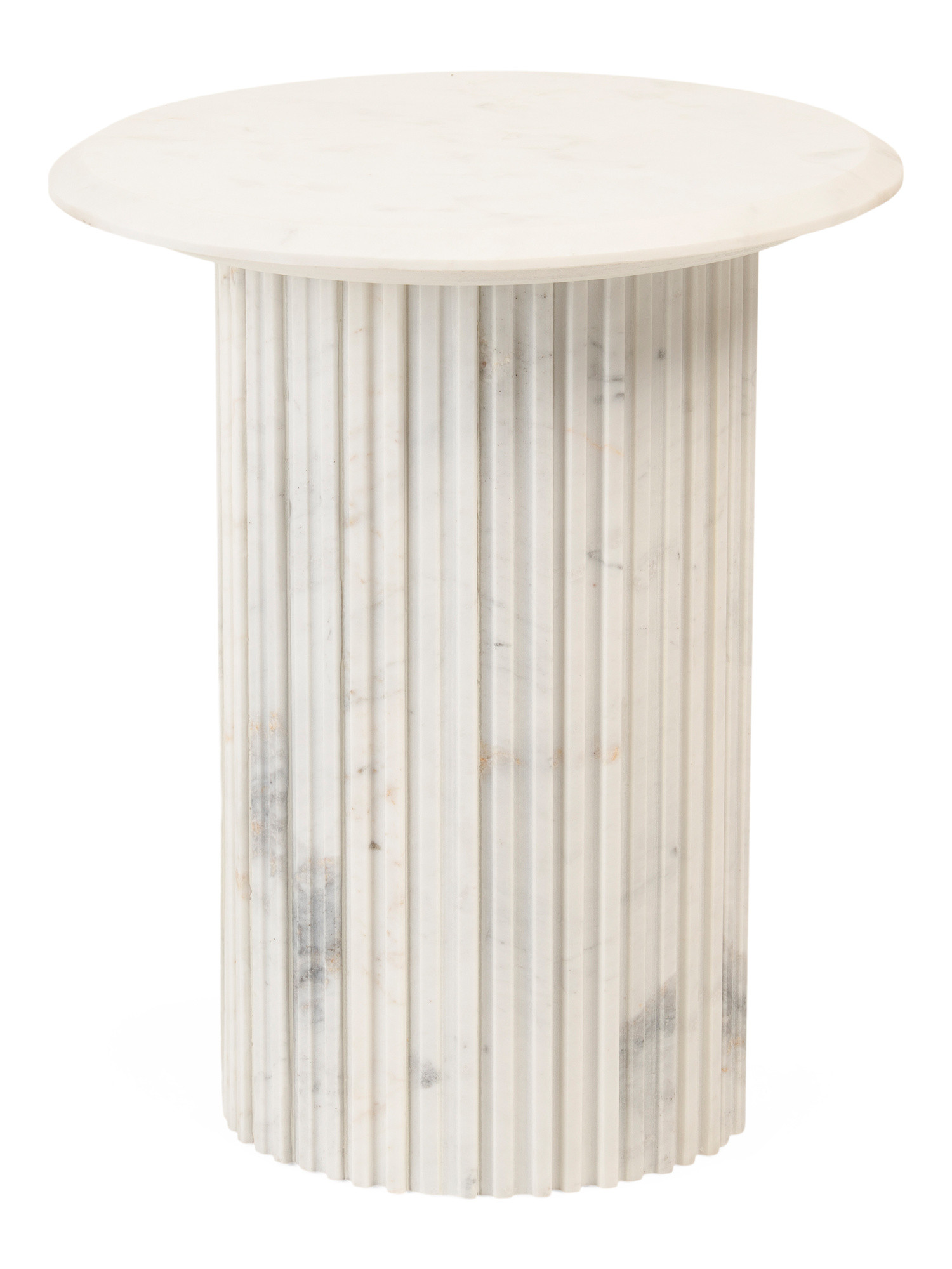 Solid Marble Side Table With Ribbed Base | Global Home | Marshalls | Marshalls