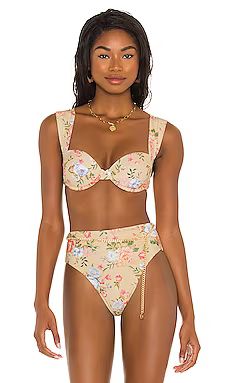 WeWoreWhat Claudia Bikini Top in Vintage Drapes Sand Multi from Revolve.com | Revolve Clothing (Global)