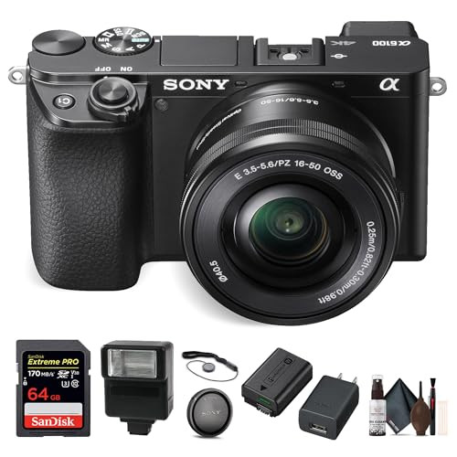 Sony Alpha A6100 Mirrorless Camera with 16-50mm Lens (ILCE6100L/B) Bundle | Amazon (US)