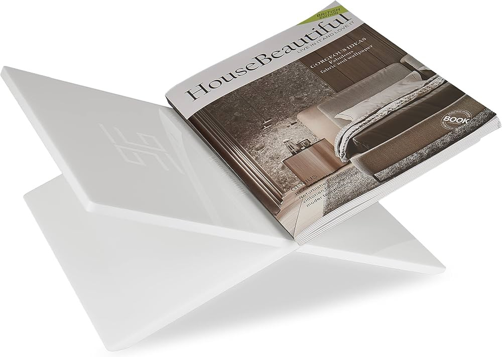 Honygebia White Acrylic Book Stands - Cross Frame Acrylic Book Holder, Open Bookstand for Display... | Amazon (US)