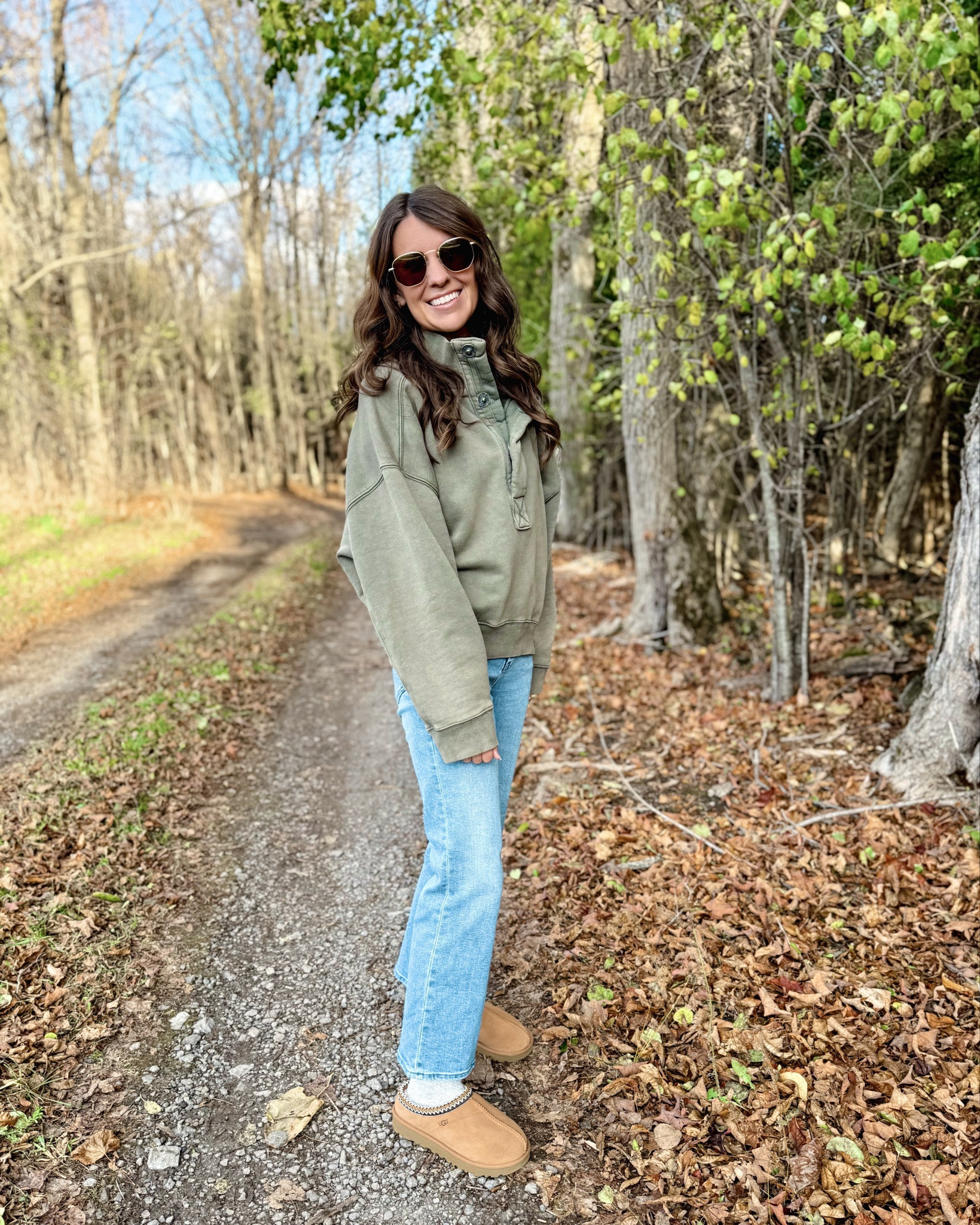 Wearing size xs in my sweatshirt (has an oversized fit!), small in my tee, 24 in the 26” inseam in my jeans and my true size 6 in my ugg Tasmans. 

#LTKSeasonal #LTKPetite #LTKootd