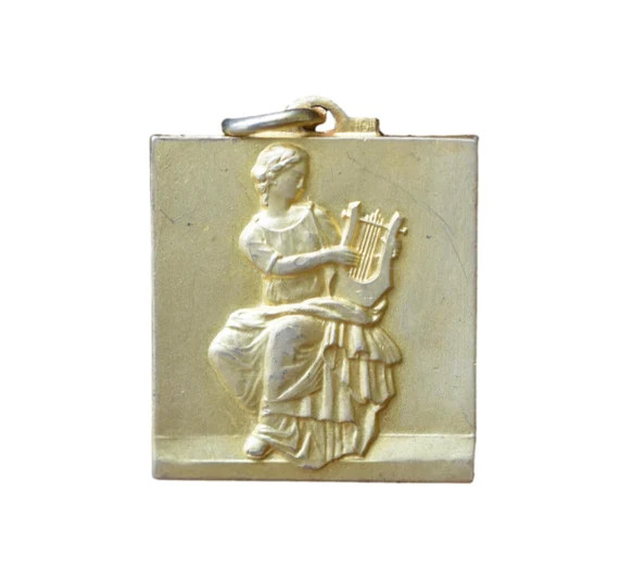 Saint Cecile Cecilia Gold Plated Metal Pendant Saint Patron of | Etsy | Etsy (US)