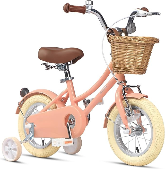 Glerc Little Molly 12-20 Inch Kids Retro Cruiser Bike for 2-13 Year Old with Wicker Basket & Trai... | Amazon (US)