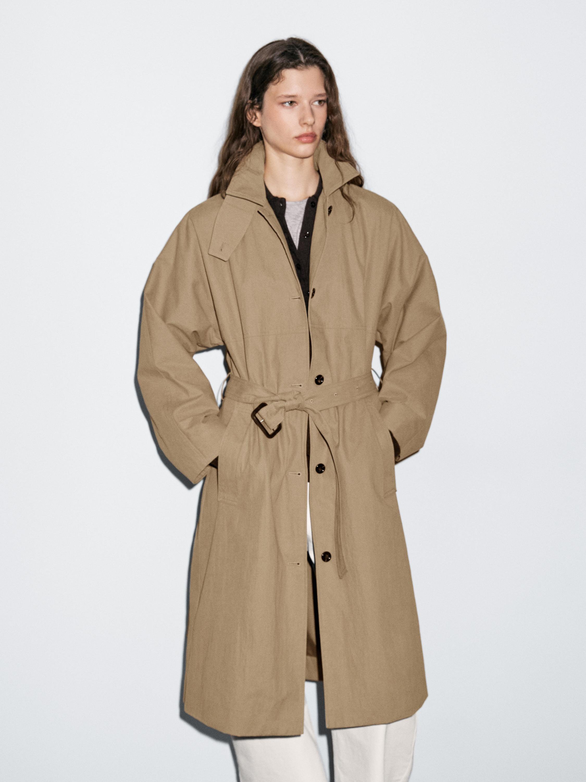 Cotton blend trench coat | Massimo Dutti US