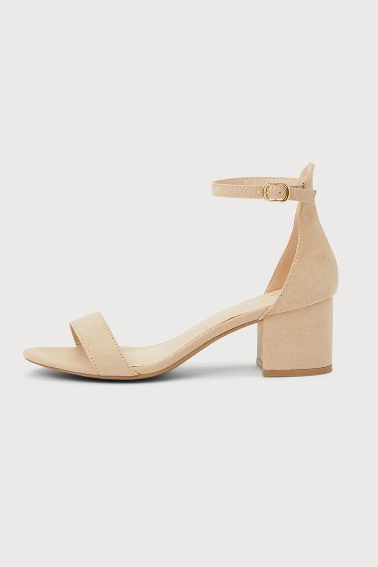 Harper Natural Suede Ankle Strap Heels | Lulus